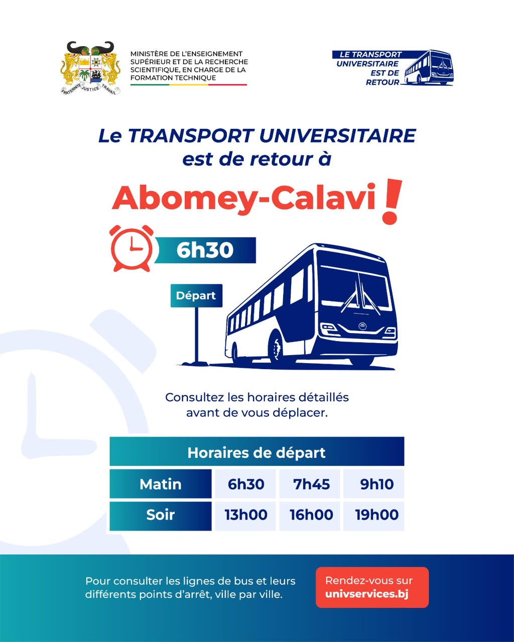 Les Bus universitaires reprennent du service dès demain