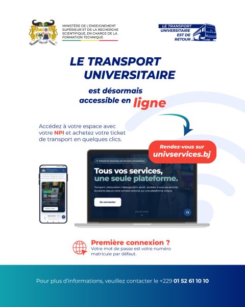 LE TRANSPORT UNIVERSITAIRE EST DESORMAIS ACCESSIBLE EN LIGNE